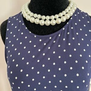 Old Navy Navy and White Polka Dot Dress